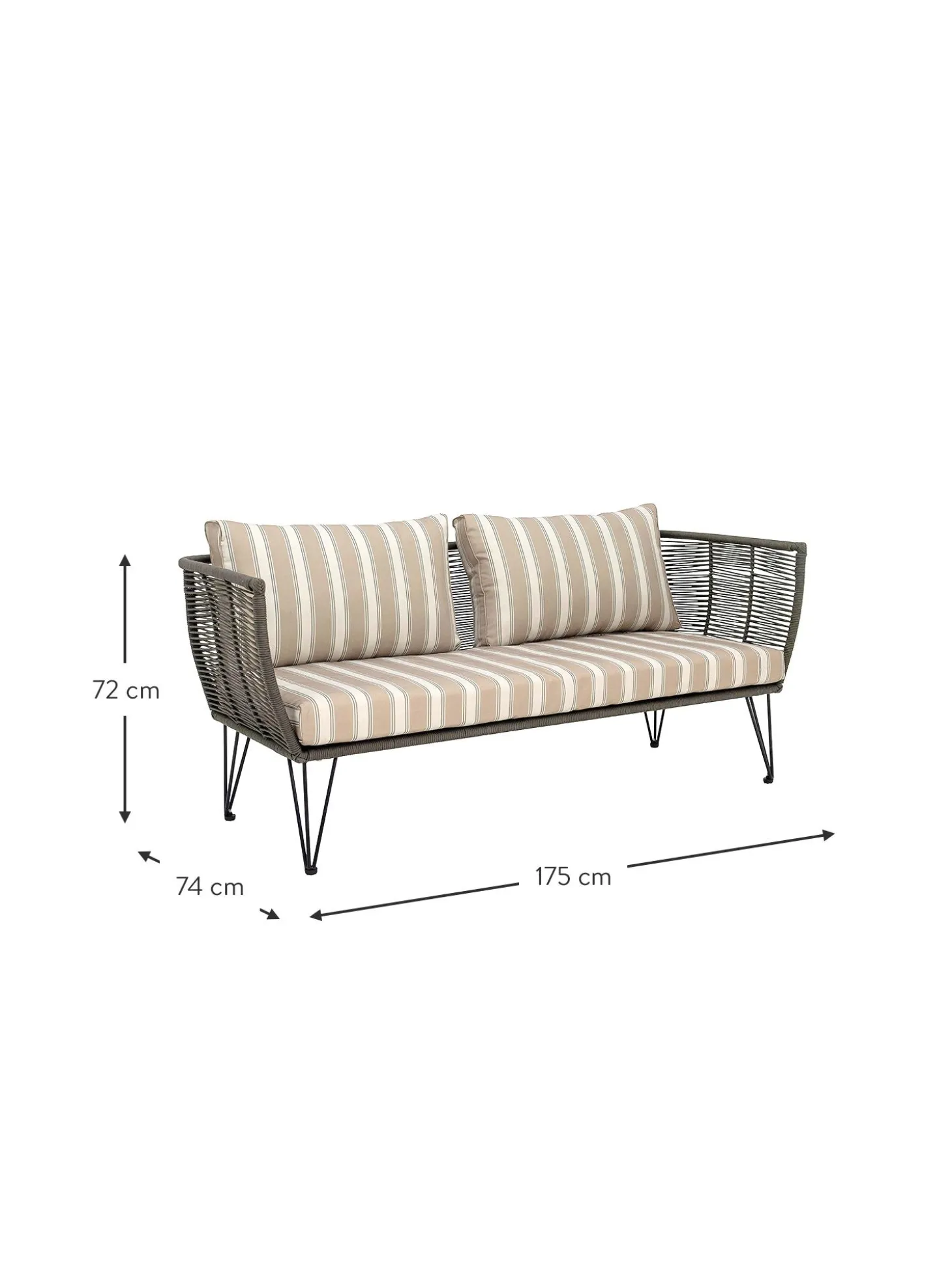 Divano Intrecciato 2 Posti Da Giardino Mundo