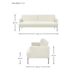 Divano Letto 3 Posti In Teddy Fluente