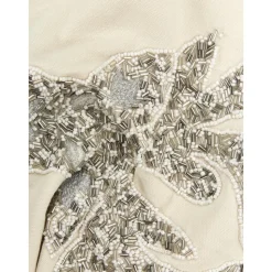 Federa Arredo Beige Ricamata Con Ornamenti Natalizi Deer