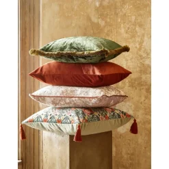 Federa Arredo In Velluto Beige Con Bordino Enid