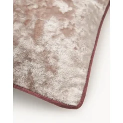 Federa Arredo In Velluto Beige Con Bordino Enid