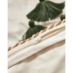 Federa Arredo In Velluto Con Motivo Natalizio E Nappe Skyler