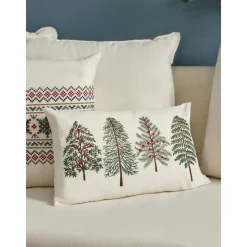 Federa Arredo Rettangolare Ricamata Con Motivo Invernale Fenna