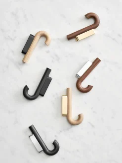 Gancio Da Parete In Legno Di Quercia Umbrella, In Diverse Dimensioni