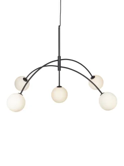 Lampada A Sospensione Grande In Vetro Opale Heaven