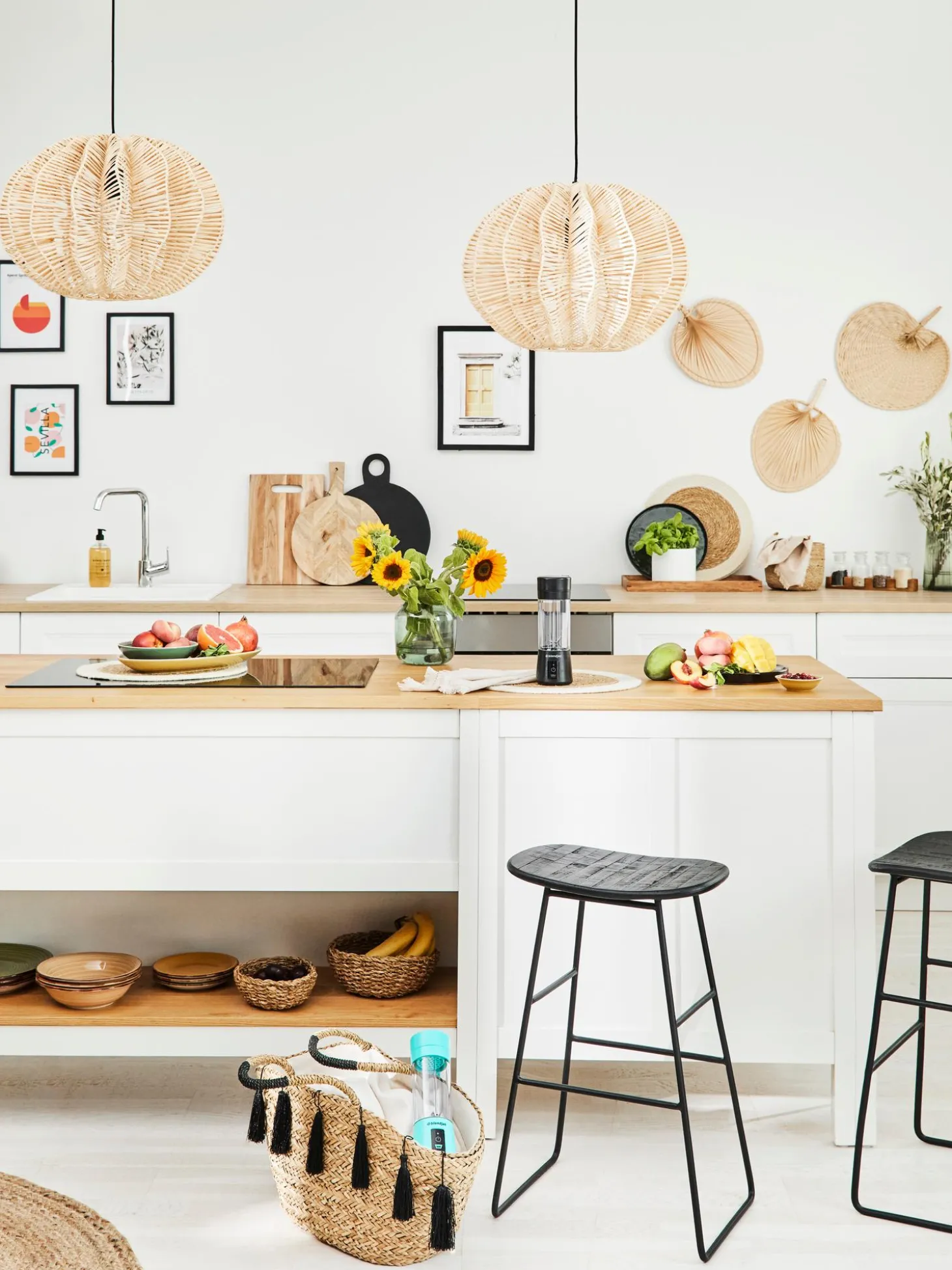 Lampada A Sospensione In Rattan Ufe