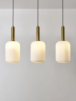 Lampada A Sospensione In Vetro Opalino Candela