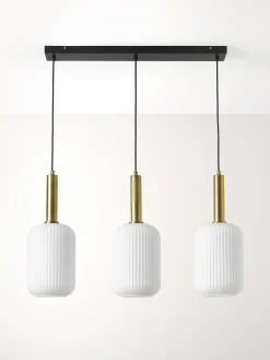 Lampada A Sospensione In Vetro Opalino Candela