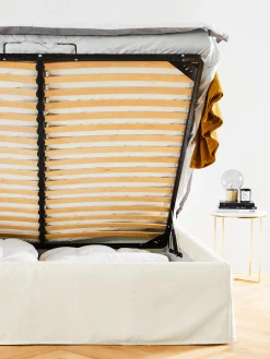 Letto Imbottito Con Contenitore Feather