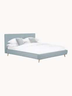 Letto Imbottito Con Piedini In Legno Moon