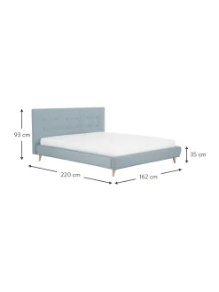 Letto Imbottito Con Piedini In Legno Moon