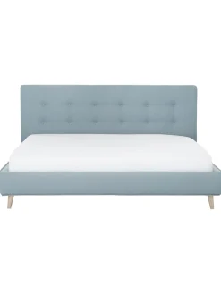 Letto Imbottito Con Piedini In Legno Moon