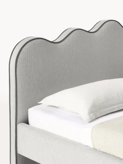 Letto Imbottito Con Testiera Ondulata Romy