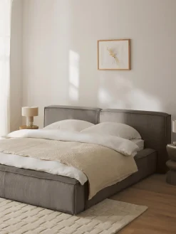 Letto Imbottito In Velluto A Coste Con Contenitore Lennon