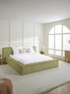 Letto Imbottito In Velluto A Coste Lennon