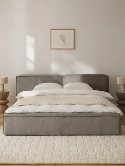 Letto Imbottito In Velluto A Coste Con Contenitore Lennon