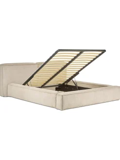 Letto Imbottito In Velluto A Coste Con Contenitore Lennon