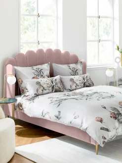 Letto Matrimoniale Imbottito In Velluto Glamour