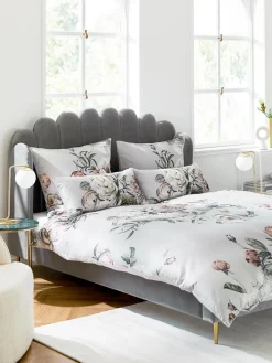 Letto Matrimoniale Imbottito In Velluto Glamour