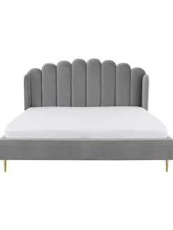 Letto Matrimoniale Imbottito In Velluto Glamour