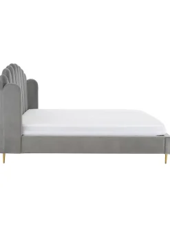 Letto Matrimoniale Imbottito In Velluto Glamour