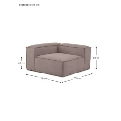 Modulo Angolare In Velluto A Coste Lennon