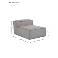 Modulo Centrale In Velluto A Coste Lennon