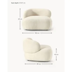 Nierenformiger Loungesessel Alba Aus Teddyfell