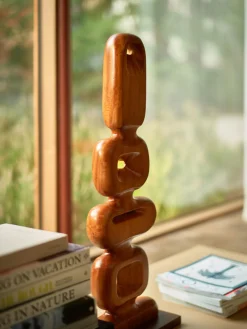 Oggetto Decorativo Grande In Legno Di Teak Ornament, Fatto A Mano