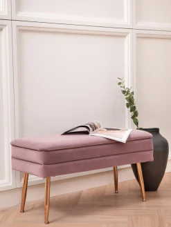 Panca Contenitore Imbottita In Velluto Pavlina