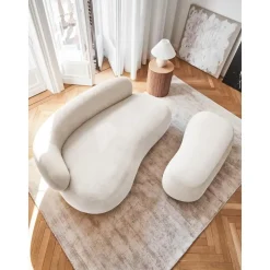 Panca Curva In Tessuto Alba