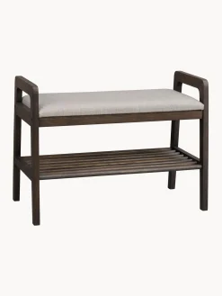 Panca Imbottita Con Ripiano In Legno Di Quercia Inverness