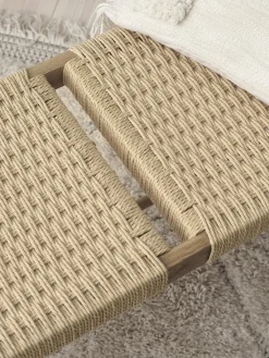 Panca In Legno Con Intreccio Di Giunco Ellan