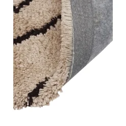 Passatoia A Pelo Lungo Color Taupe Taftata A Mano Davin