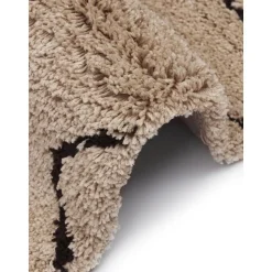 Passatoia A Pelo Lungo Color Taupe Taftata A Mano Davin