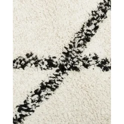 Passatoia In Cotone Taftata A Mano Con Motivo A Rombi E Frange Bina