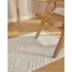 Passatoia In Cotone Tessuta A Mano Con Struttura In Rilievo Ziggy