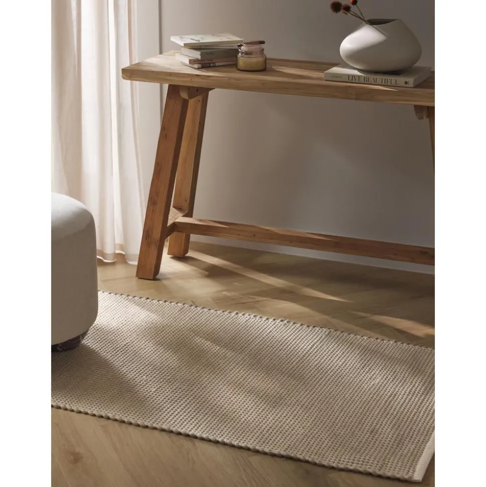 Passatoia In Lana Tessuta A Mano Amaro