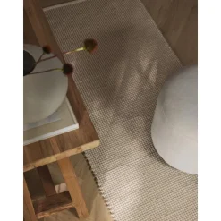 Passatoia In Lana Tessuta A Mano Amaro