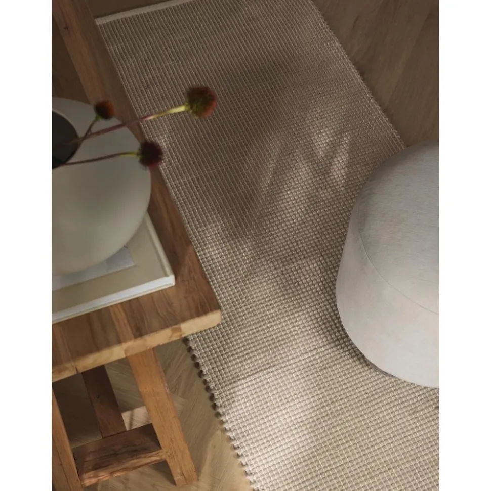 Passatoia In Lana Tessuta A Mano Amaro