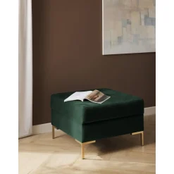 Poggiapiedi In Velluto Con Contenitore Luna