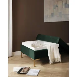 Poggiapiedi In Velluto Con Contenitore Luna