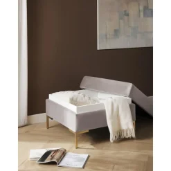 Poggiapiedi In Velluto Con Contenitore Luna