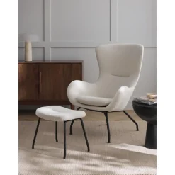 Poltrona Bergere Con Gambe In Metallo Wing