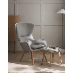 Poltrona Con Gambe In Legno Wing