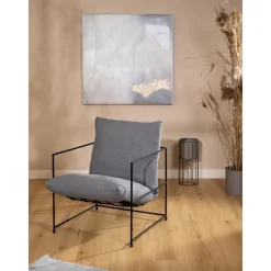 Poltrona Imbottita Con Struttura In Metallo Wayne