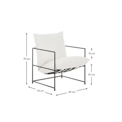 Poltrona Imbottita Con Struttura In Metallo Wayne