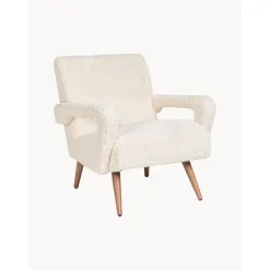 Poltrona In Teddy Bianco Berna