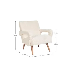 Poltrona In Teddy Bianco Berna