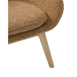 Poltrona In Teddy Con Gambe In Legno Wing
